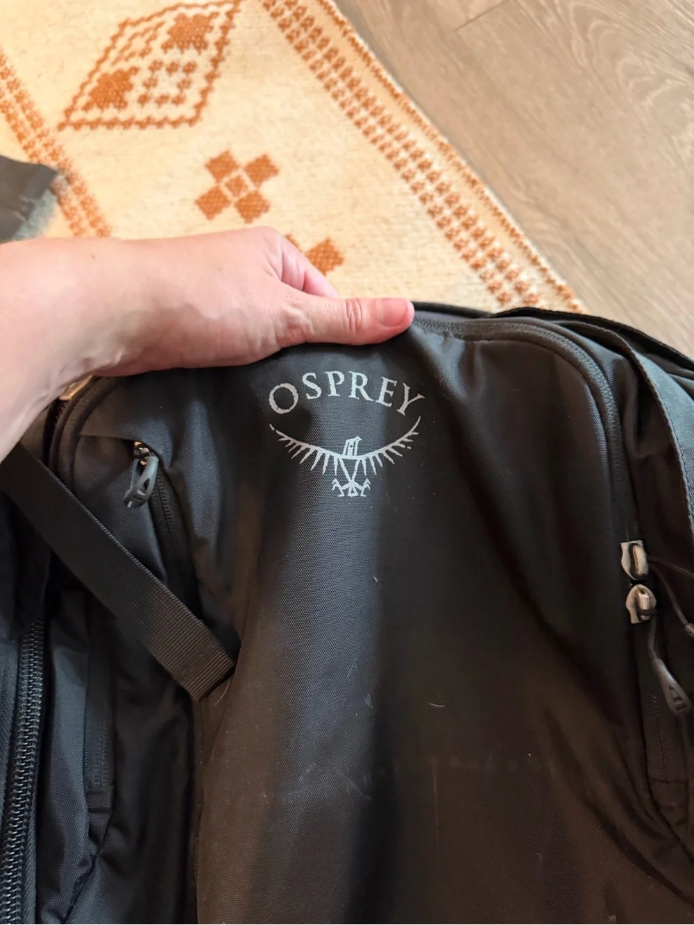 OSPREY Black travel Bag with Top Carry Handles
